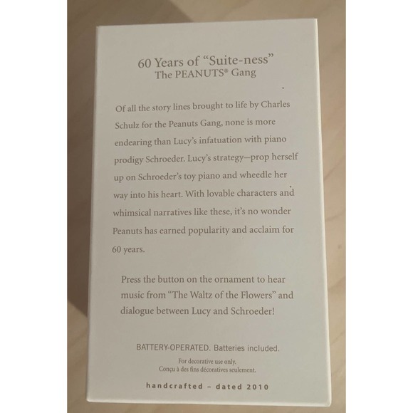 Hallmark Keepsake Magic 2010 60 years of "Suite-ness" Snoopy Ornament NIB - Picture 2 of 2